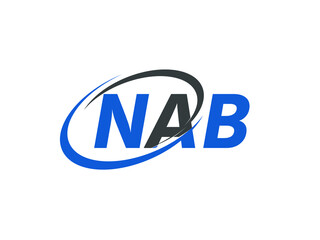 NAB letter creative modern elegant swoosh logo design