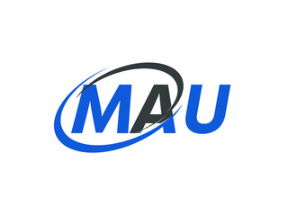 MAU letter creative modern elegant swoosh logo design