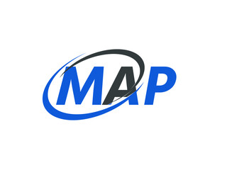 MAP letter creative modern elegant swoosh logo design