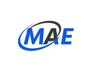 MAE letter creative modern elegant swoosh logo design