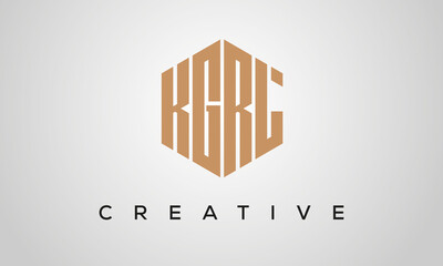 letters KGRL creative polygon hexagon logo victor template