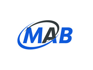 MAB letter creative modern elegant swoosh logo design