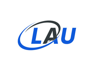 LAU letter creative modern elegant swoosh logo design