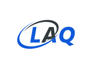 LAQ letter creative modern elegant swoosh logo design