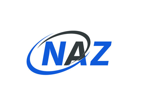 NAZ letter creative modern elegant swoosh logo design