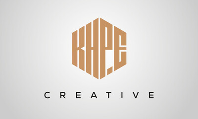 letters KHPE creative polygon hexagon logo victor template