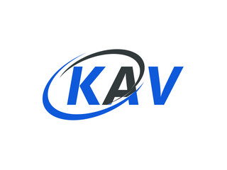 KAV letter creative modern elegant swoosh logo design