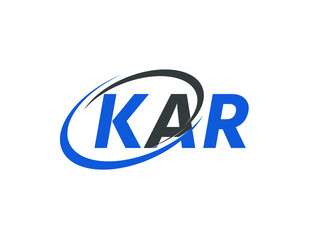 KAR letter creative modern elegant swoosh logo design