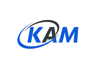 KAM letter creative modern elegant swoosh logo design