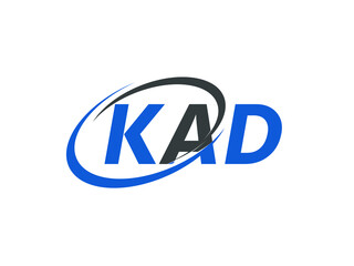 KAD letter creative modern elegant swoosh logo design