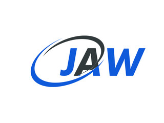 JAW letter creative modern elegant swoosh logo design