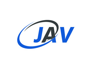 JAV letter creative modern elegant swoosh logo design