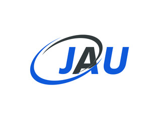 JAU letter creative modern elegant swoosh logo design