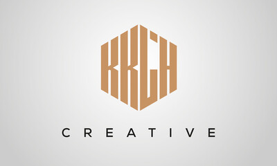 letters KKLH creative polygon hexagon logo victor template