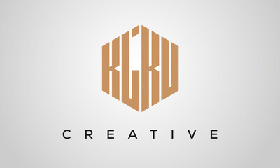 letters KLKU creative polygon hexagon logo victor template