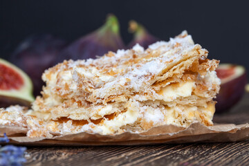 sweet puff pastry with buttercream and puff pastry