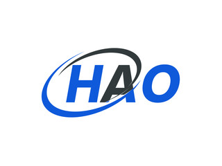HAO letter creative modern elegant swoosh logo design