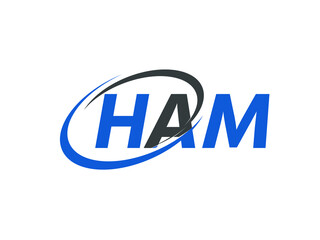 HAM letter creative modern elegant swoosh logo design