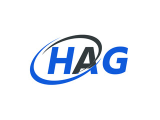 HAG letter creative modern elegant swoosh logo design