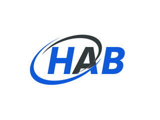 HAB letter creative modern elegant swoosh logo design