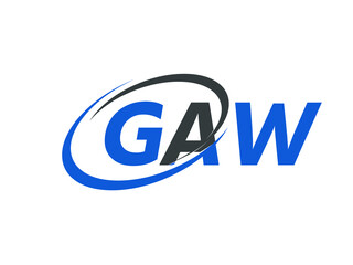 GAW letter creative modern elegant swoosh logo design