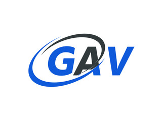 GAV letter creative modern elegant swoosh logo design
