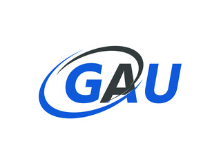 GAU letter creative modern elegant swoosh logo design