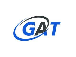 GAT letter creative modern elegant swoosh logo design
