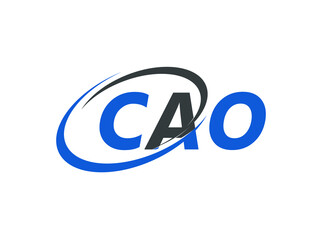 CAO letter creative modern elegant swoosh logo design