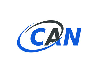 CAN letter creative modern elegant swoosh logo design