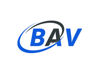 BAV letter creative modern elegant swoosh logo design