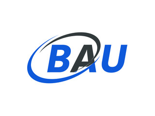 BAU letter creative modern elegant swoosh logo design