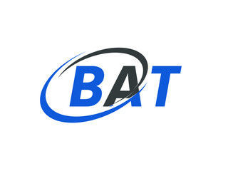 BAT letter creative modern elegant swoosh logo design