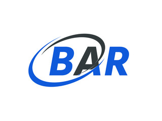 BAR letter creative modern elegant swoosh logo design