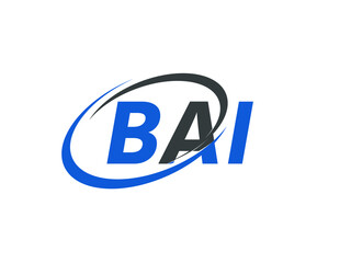 BAI letter creative modern elegant swoosh logo design