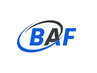BAF letter creative modern elegant swoosh logo design