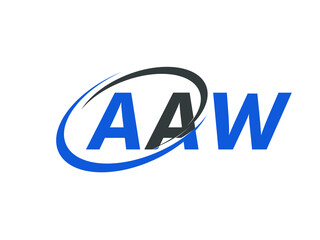 AAW letter creative modern elegant swoosh logo design