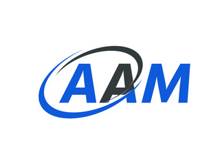 AAM letter creative modern elegant swoosh logo design