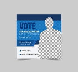 Political election & vote social media post square flyer template
