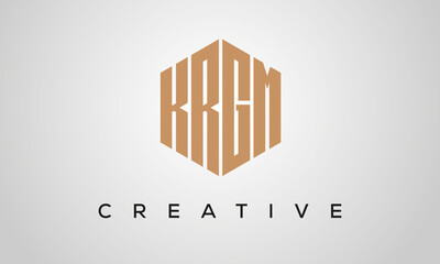 letters KRGM creative polygon hexagon logo victor template