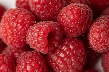 macro shot of raspberries. selective focus.