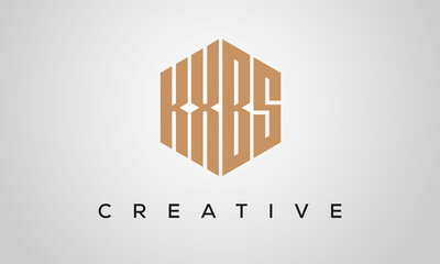 letters KXBS creative polygon hexagon logo victor template
