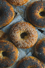 bagels with poppy sesame seeds
