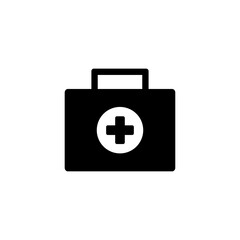 Fototapeta premium First aid kit icon vector. Medical bag for health symbol. Simple design on white background.