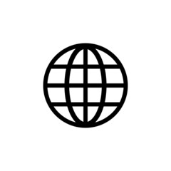 Globe icon vector. Simple design on white background.