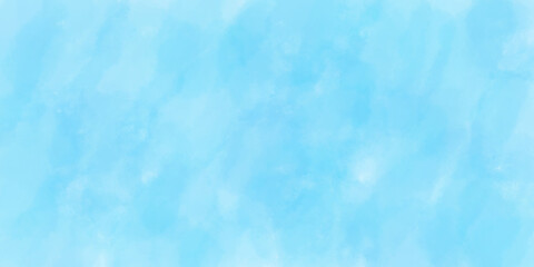 Blue watercolor grunge texture, blue watercolor painted mottled blue background with vintage marbled textured design on cloudy sky blue banner