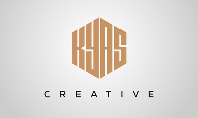 letters KYAS creative polygon hexagon logo victor template