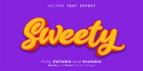 Sweety text effect, Editable three dimension text style