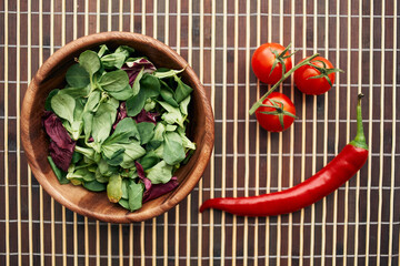 salad plate fresh food vegetables snack top view