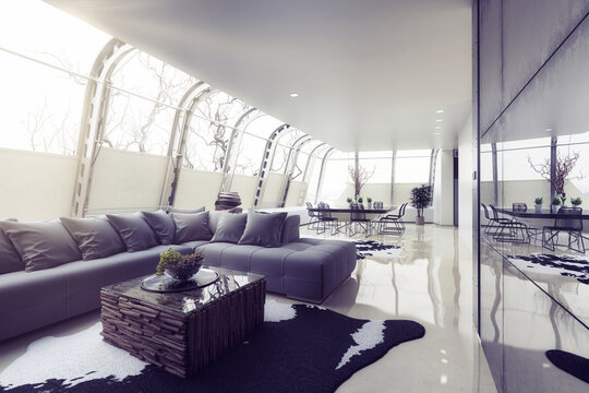 Contemporary Luxury Attic Appartment & Lounge - 3D Visualization